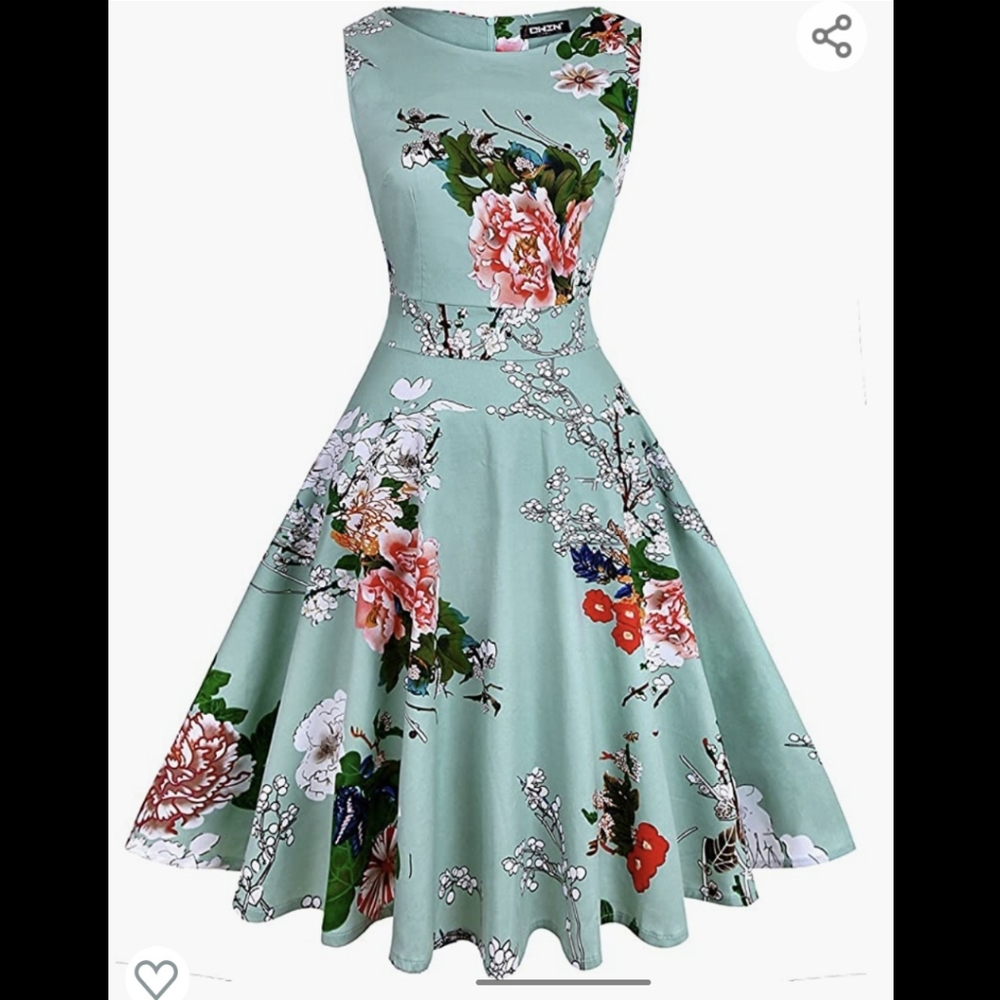 Floral Rockabilly A-Line Dress